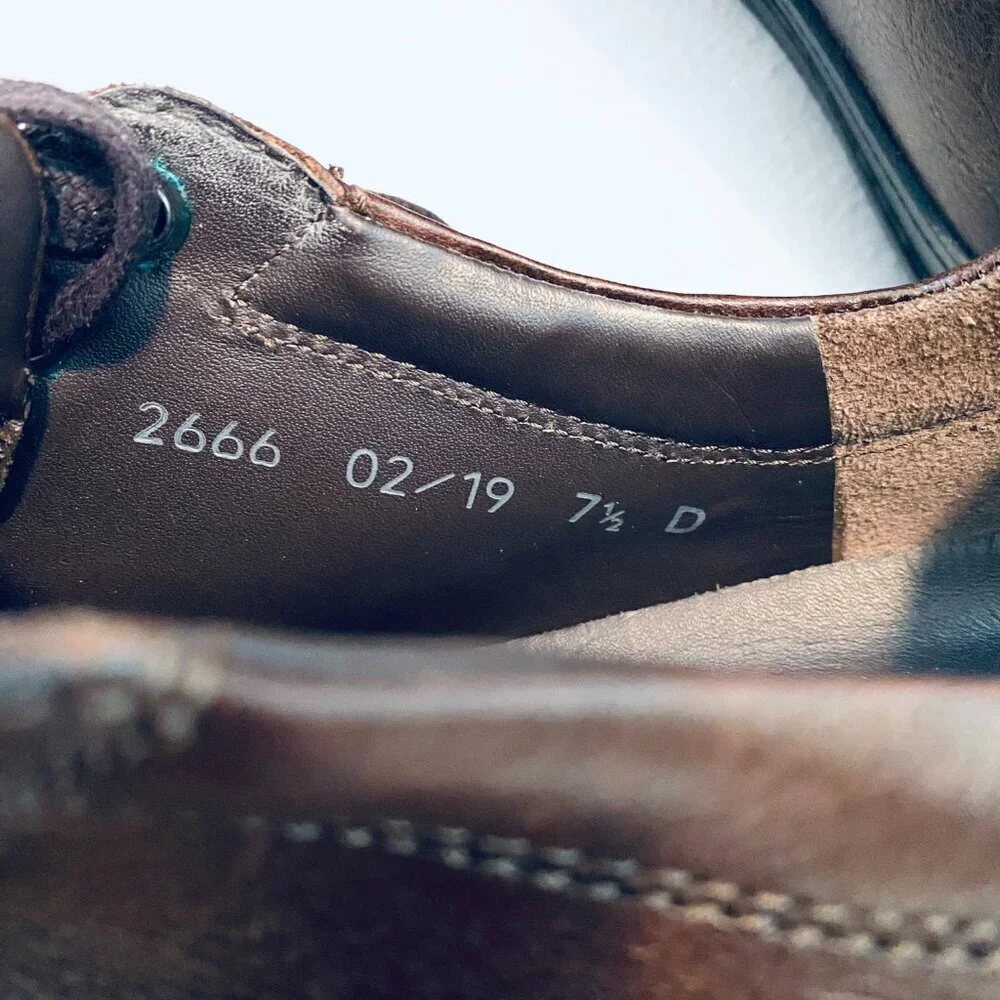 Allen Edmonds leather sneaker Men's 7 1/2 brown Porter Derby lace up low top